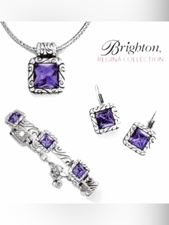 💜 SET OF VTG BRIGHTON ‘Regina’ Swarovski crystal RARE/RETIRED jewelry set! - Picture 3 of 17